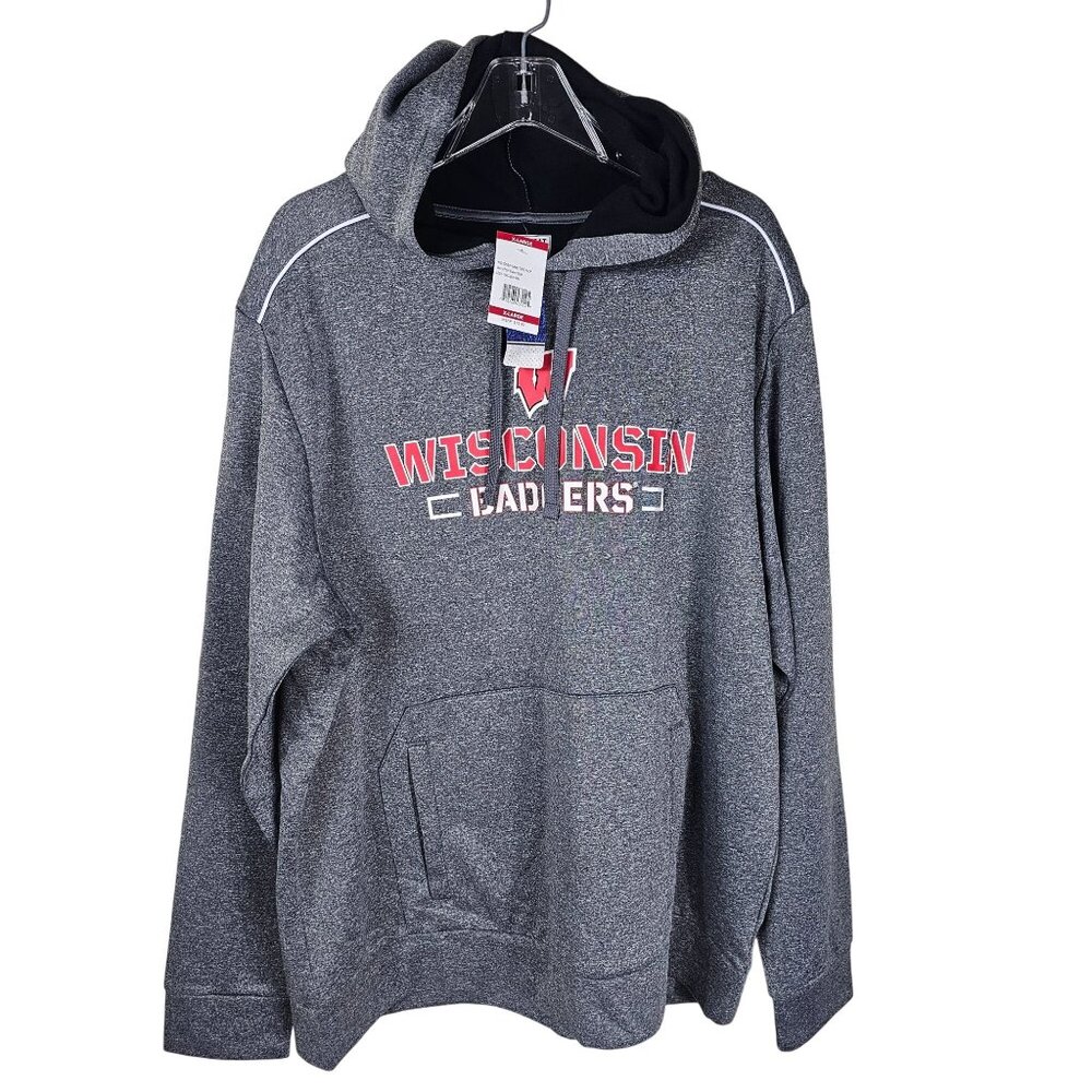 University of Wisconsin Badgers Box‎ Seat Hoodie XL Gray Pullover Sports NWT